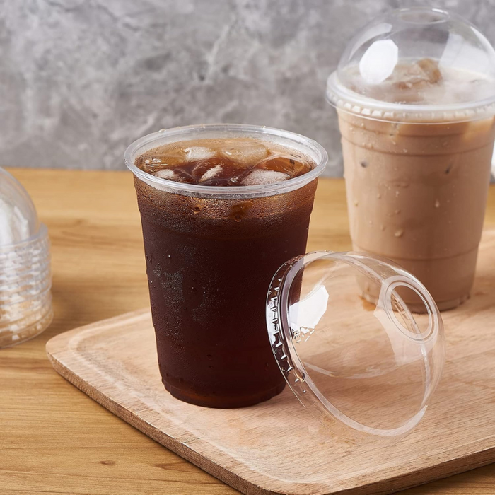 14 Oz/420 ML Clear Plastic Cups with 92mm Dome Lids