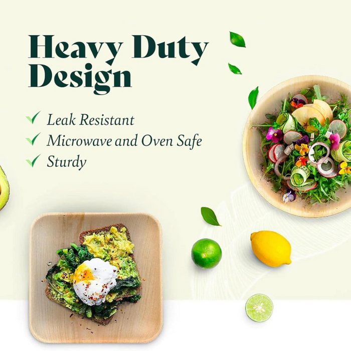 10-Inch Palm Leaf Round Plates Compostable And Biodegradable Eco Friendly Heavy-Duty