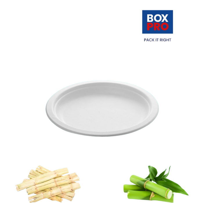 7 Inch Biodegradable Bagasse Heavy-Duty Plates