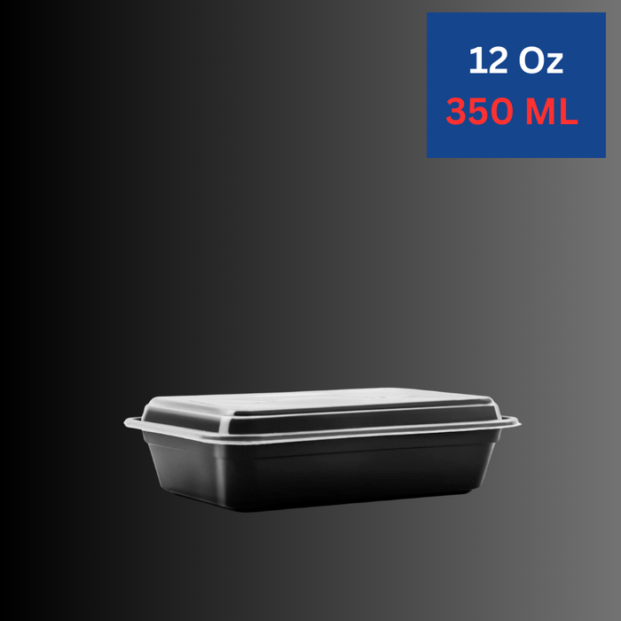 12 Oz Rectangular Meal Prep Containers, 1 Compartment with Lids