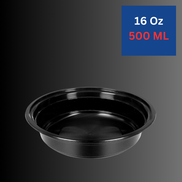 16 Oz Round Meal Prep Containers, 1 Compartment with Lids