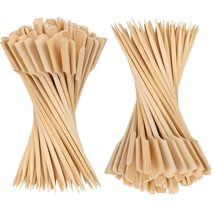 12 CM/4.7 Inches  Disposable Bamboo Skewers, Compostable and Earth Friendly.