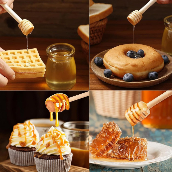 16 CM/6.2 Inches Disposable Wooden Honeycomb Sticks, Compostable and Earth Friendly.