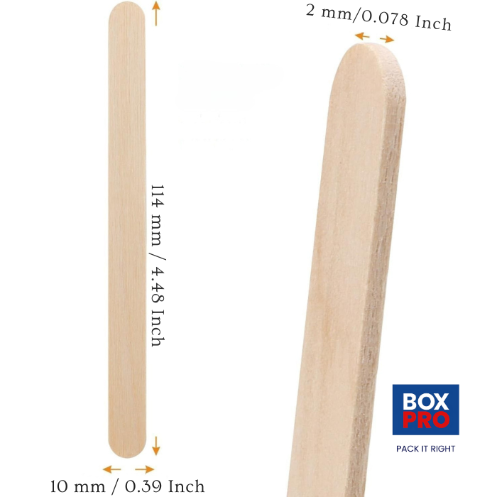 11.4 CM/4.5 Inches Wooden Ice Cream Sticks, Compostable and Earth Friendly