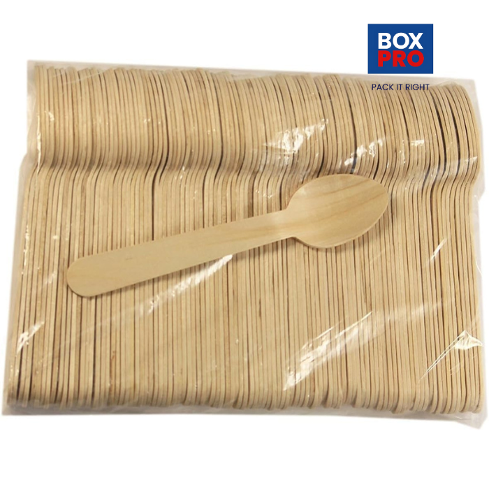 16 CM/6.2 Inches  Disposable Wooden Cutlery Spoons, Compostable and Earth Friendly.