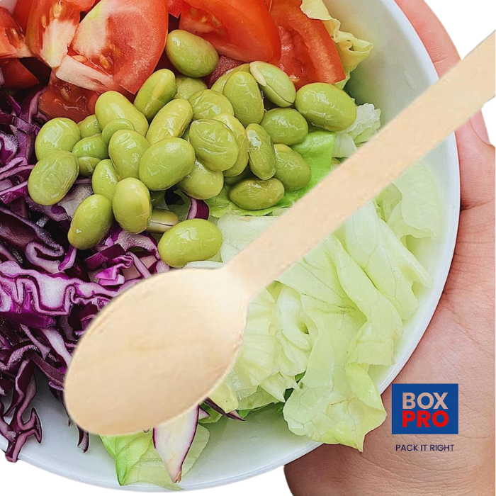 16 CM/6.2 Inches  Disposable Wooden Cutlery Spoons, Compostable and Earth Friendly.