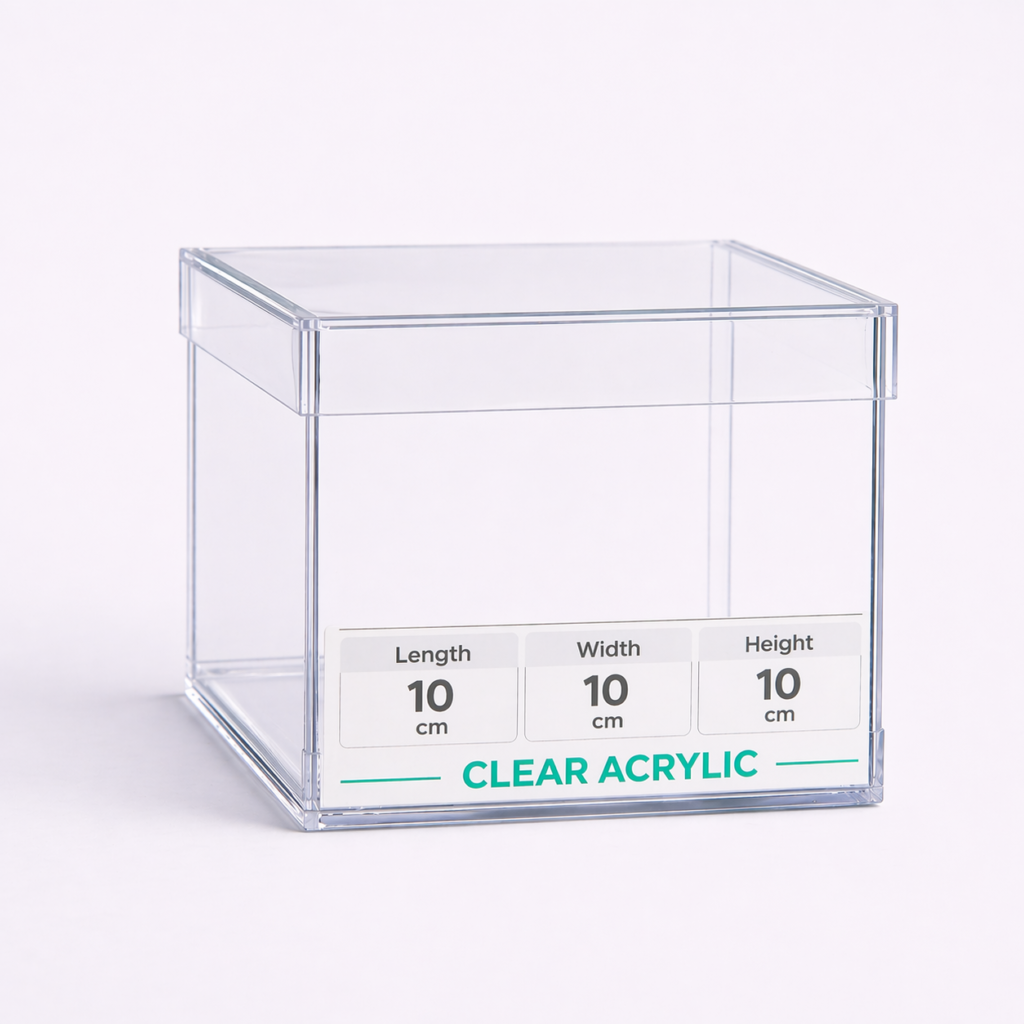 Acrylic Box Clear Boxes with Lid 100x100x100 mm